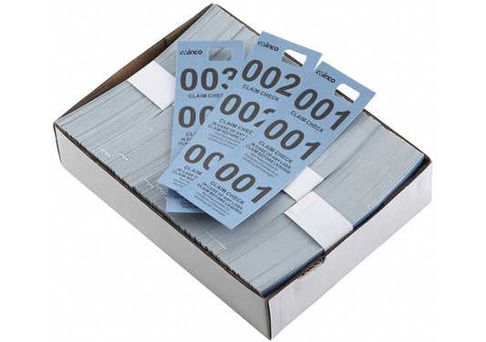 Winco CCK-5BL to CCK-5YL 500pcs/box Blue, Pink, White and Yellow Coat Check Tickets