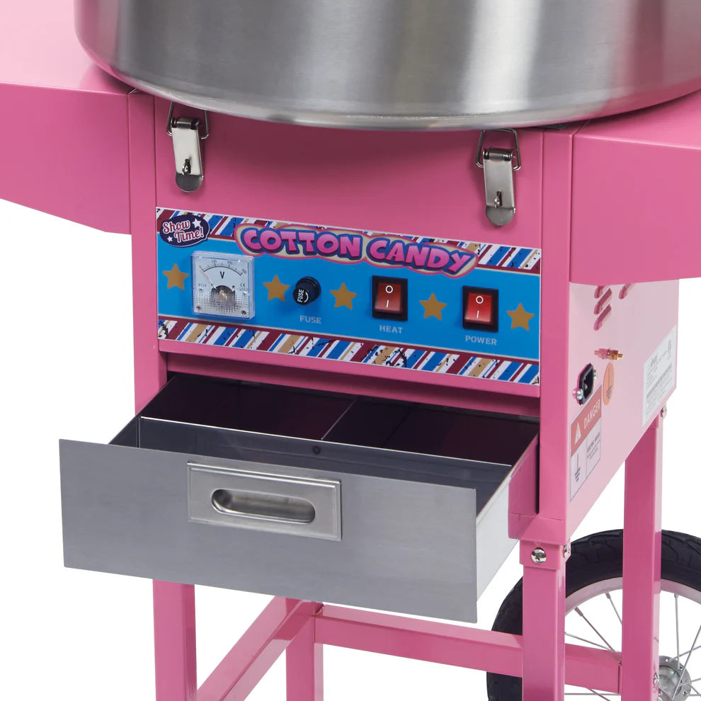 Winco CCM-28M, Show Time Cotton Candy Machine with 20.5" Bowl & Cart