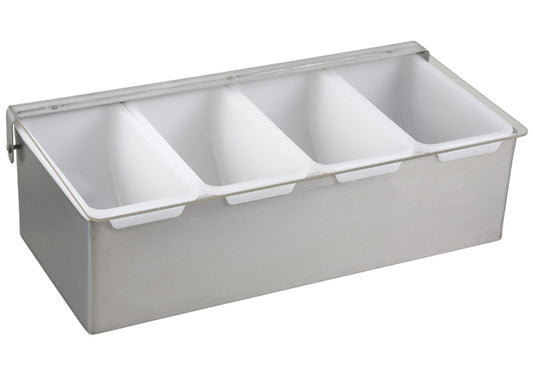 Winco CDP-4, CDP-5 and CDP-6 4,5 and 6 Compartment Stainless Steel Base Condiment Holder