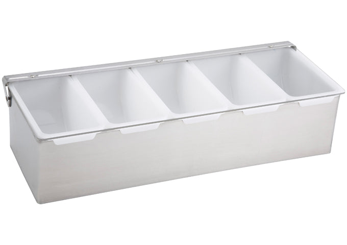 Winco CDP-4, CDP-5 and CDP-6 4,5 and 6 Compartment Stainless Steel Base Condiment Holder