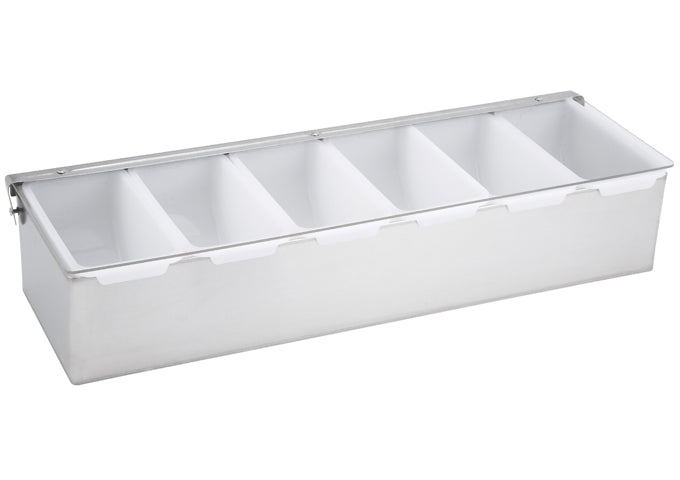 Winco CDP-4, CDP-5 and CDP-6 4,5 and 6 Compartment Stainless Steel Base Condiment Holder