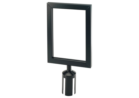 Winco CGSF-12K/CGSF-12S 34" Black & SS Stanchion Top Sign Frame