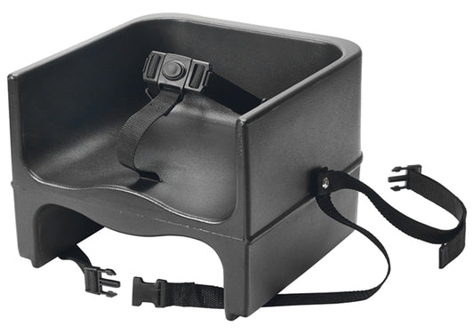 Winco CHB-1P/CHB-1PK 3-Way Strap Single-Sided Brown & Black Plastic Booster Seat