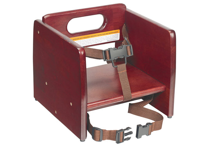 Winco CHB-701, CHB-703 and CHB-704 ASTM Compliant, Assembled Natural, Mahogany and Walnut Wooden Booster Seat