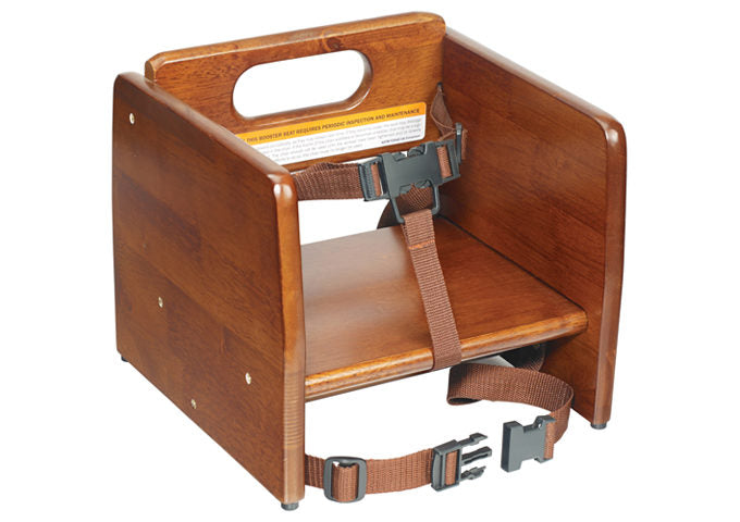 Winco CHB-701, CHB-703 and CHB-704 ASTM Compliant, Assembled Natural, Mahogany and Walnut Wooden Booster Seat
