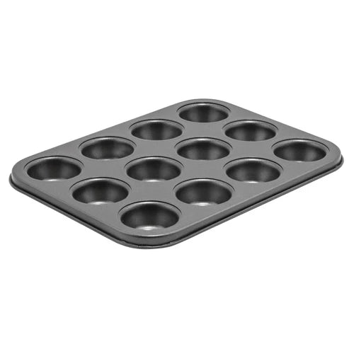 Winco CMF-12M Non-stick 3/4oz 12-Cup Carbon Steel Mini Muffin Pan