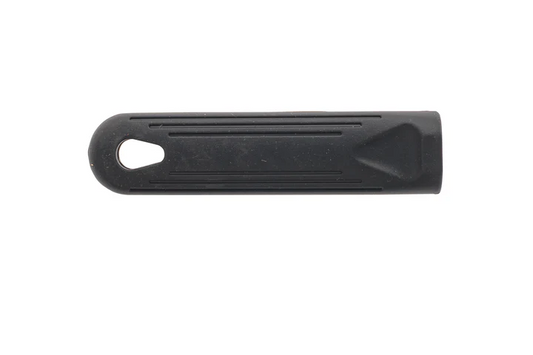 Black silicone handle sleeve for 10" and 12" fry and sauce pans stanton trading, removable and heat-resistant up to 450°F for a secure grip. Ideal for home and commercial kitchens.