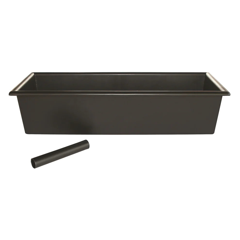 Winco CR-760, 14"x5"x3" Black Bar Maid Drain Tray with Tube, EA