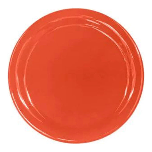 Thunder Group Narrow Rim Plate 12/Pcs embodies the look of ceramic tableware but is much more durable and affordable. This narrow rim round plate is of shatter resistant quality. It is constructed out of a heavy-duty commercial weight melamine, surpassing the restaurant and health safety standards. The plain design with a narrow rim and saturated orange color make this melamine plate suitable for a variety of occasions and all kinds of establishments. 