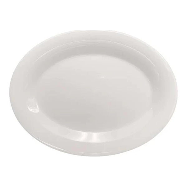 Thunder Group Platter 12/Pcs is a traditional-looking durable tableware. It is made of melamine, a popular material among professional food-services. Such ivory oval platter goes well with any interior design. There are 7 colors in the Western collection. This platter will help you serve different entrees, meats or bakery products. It is break and heat resistant, dishwasher safe. Non-toxic, NSF approved. Not for use in a microwave.
