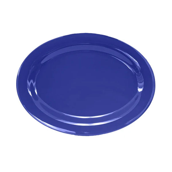 Thunder Group Platter 12/Pcs is a traditional-looking durable tableware. It is made of melamine, a popular material among professional food-services. Such purple oval platter goes well with any interior design. There are 7 colors in the Western collection. This platter will help you serve different entrees, meats or bakery products. It is break and heat resistant, dishwasher safe. Non-toxic, NSF approved. Not for use in a microwave.