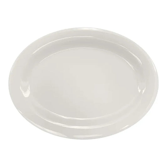 Thunder Group Platter 12/Pcs is a traditional-looking durable tableware. It is made of melamine, a popular material among professional food-services. Such ivory oval platter goes well with any interior design. There are 7 colors in the Western collection. This platter will help you serve different entrees, meats or bakery products. It is break and heat resistant, dishwasher safe. Non-toxic, NSF approved. Not for use in a microwave.