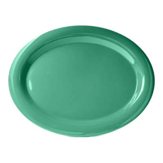 Thunder Group Platter 6/Pcs is a traditional-looking durable tableware. It is made of melamine, a popular material among professional food-services. Such green oval platter goes well with any interior design. There are 7 colors in the Western collection. This platter will help you serve different entrees, meats or bakery products. It is break and heat resistant, dishwasher safe. Non-toxic, NSF approved. Not for use in a microwave.