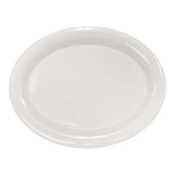 Thunder Group Platter 6/Pcs is a traditional-looking durable tableware. It is made of melamine, a popular material among professional food-services. Such ivory oval platter goes well with any interior design. There are 7 colors in the Western collection. This platter will help you serve different entrees, meats or bakery products. It is break and heat resistant, dishwasher safe. Non-toxic, NSF approved. Not for use in a microwave.