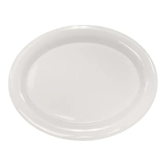 Thunder Group Platter 6/Pcs is a traditional-looking durable tableware. It is made of melamine, a popular material among professional food-services. Such ivory oval platter goes well with any interior design. There are 7 colors in the Western collection. This platter will help you serve different entrees, meats or bakery products. It is break and heat resistant, dishwasher safe. Non-toxic, NSF approved. Not for use in a microwave.