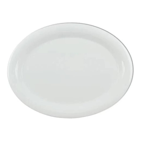 Thunder Group Platter 6/Pcs is a traditional-looking durable tableware. It is made of melamine, a popular material among professional food-services. Such white oval platter goes well with any interior design. There are 7 colors in the Western collection. This platter will help you serve different entrees, meats or bakery products. It is break and heat resistant, dishwasher safe. Non-toxic, NSF approved. Not for use in a microwave.