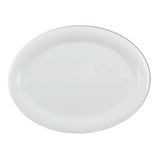 Thunder Group Platter 6/Pcs is a traditional-looking durable tableware. It is made of melamine, a popular material among professional food-services. Such white oval platter goes well with any interior design. There are 7 colors in the Western collection. This platter will help you serve different entrees, meats or bakery products. It is break and heat resistant, dishwasher safe. Non-toxic, NSF approved. Not for use in a microwave.