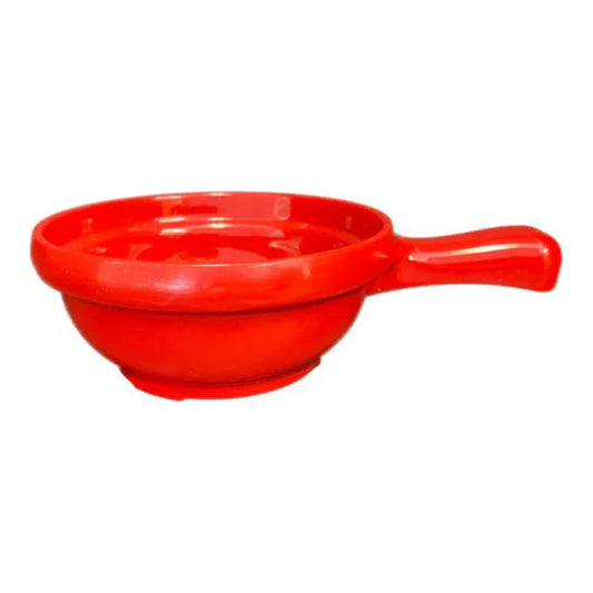 Thunder Group Soup Bowl With Handle 12/Pcs is made for soups, stews, and other liquids. It features a handle that provides a safe serving of hot foods. But you can serve cold liquids as well. Or even sliced fruit. The number of ways you can use this handy bowl is limited only by your imagination. This soup bowl makes it ideal for use in any outdoor catering event, high volume restaurant, or food-serving facility. 