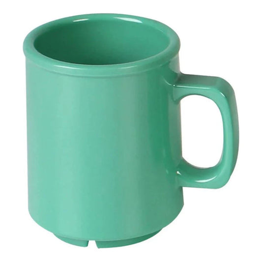 Thunder Group Mug 12/Pcs is a perfect choice for serving hot and cold beverages like coffee, tea, and other drinks. It can withstand high temperatures and has a convenient handle. Made of durable melamine this mug may be an alternative to disposable drinkware in your cafe. It is stain- and scratch-resistant, easy to wash in a dishwasher. This 8 Oz mug is made for active daily wear. An affordable addition to any coffee shop or food service establishment.