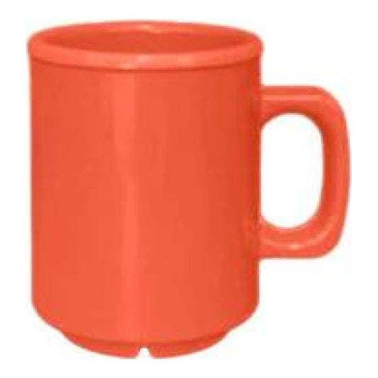 Thunder Group Mug 12/Pcs is a perfect choice for serving hot and cold beverages like coffee, tea, and other drinks. It can withstand high temperatures and has a convenient handle. Made of durable melamine this mug may be an alternative to disposable drinkware in your cafe. It is stain- and scratch-resistant, easy to wash in a dishwasher. This 8 Oz mug is made for active daily wear. An affordable addition to any coffee shop or food service establishment.