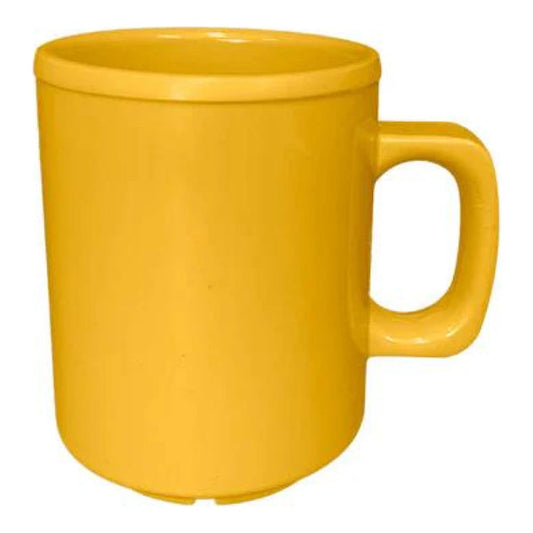 Thunder Group Mug 12/Pcs is a perfect choice for serving hot and cold beverages like coffee, tea, and other drinks. It can withstand high temperatures and has a convenient handle. Made of durable melamine this mug may be an alternative to disposable drinkware in your cafe. It is stain- and scratch-resistant, easy to wash in a dishwasher. This 8 Oz mug is made for active daily wear. An affordable addition to any coffee shop or food service establishment.