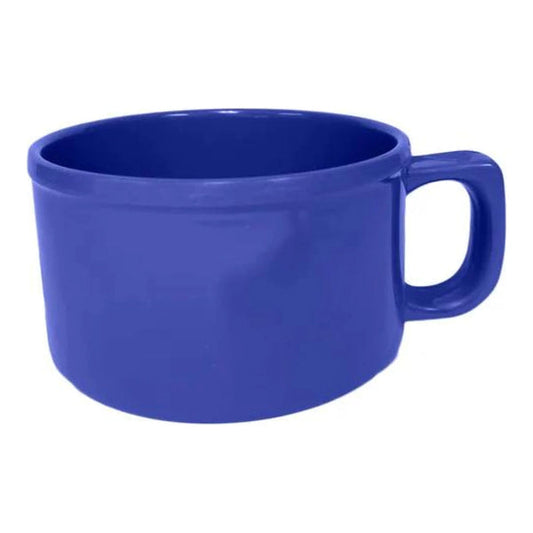Thunder Group Soup Mug 12/Pcs will prevent any spills thanks to its wide flat bottom and convenient handle. Available in a wide variety of colors it can be combined with other melamine tableware from Thunder Group to give a finished look of your servings. Melamine provides superior scratch and stain resistant properties. It is hard to break and easy to clean. This soup mug is NSF listed, safe for temperatures up to 212°F. Dishwasher safe but not made for use in a microwave.