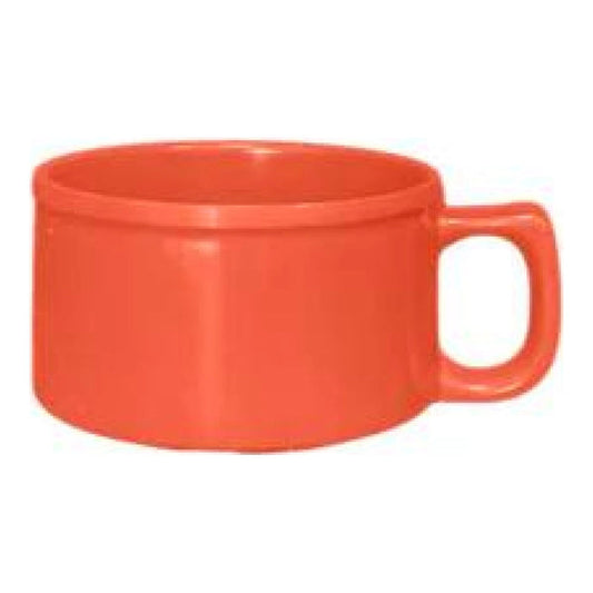 Thunder Group Soup Mug 12/Pcs will prevent any spills thanks to its wide flat bottom and convenient handle. Available in a wide variety of colors it can be combined with other melamine tableware from Thunder Group to give a finished look of your servings. Melamine provides superior scratch and stain resistant properties. It is hard to break and easy to clean. This soup mug is NSF listed, safe for temperatures up to 212°F. Dishwasher safe but not made for use in a microwave.