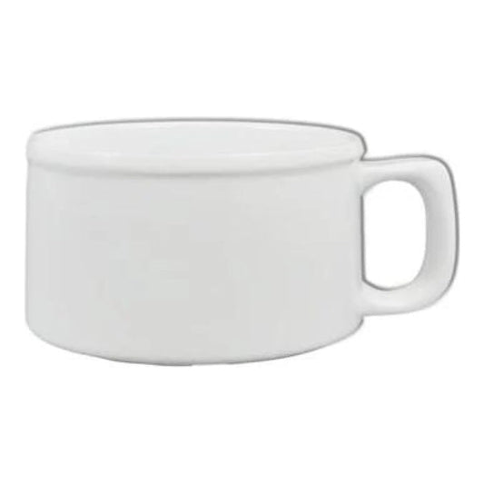 Thunder Group Soup Mug 12/Pcs will prevent any spills thanks to its wide flat bottom and convenient handle. Available in a wide variety of colors it can be combined with other melamine tableware from Thunder Group to give a finished look of your servings. Melamine provides superior scratch and stain resistant properties. It is hard to break and easy to clean. This soup mug is NSF listed, safe for temperatures up to 212°F. Dishwasher safe but not made for use in a microwave.