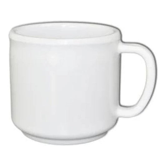 Thunder Group Mug 12/Pcs has a convenient handle and a wide flat stable bottom which ensures its non-slip feature. Perfect choice for serving all kinds of beverages. It can withstand high temperatures and will not get scratched or chipped over time. Melamine is a very durable non-toxic material popular among many establishments. It is NSF approved, stain-resistant and can be placed in the dishwasher for quick cleaning. Not recommended for microwave.