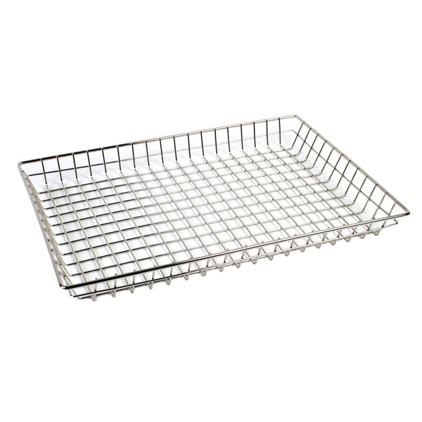 Thunder Group Wire Donut Basket is designed with evenly spaced wires that facilitate proper air circulation to quickly and evenly cool your doughnuts. A versatile and economical addition to commercial kitchens, this basket also serves as a draining grate to keep excess oil away from fried products for preserving freshness and crispiness. For outstanding durability, this doughnut basket is made from rust-resistant nickel-plated metal which will withstand heavy duty use.