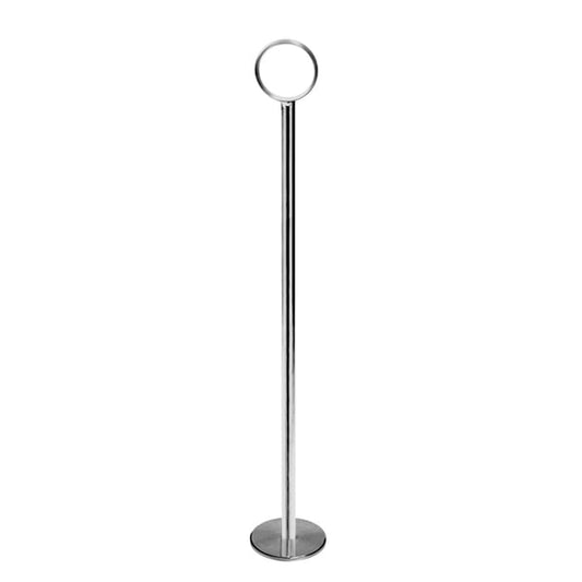 Thunder Group Table Card Holder an essential addition to any hotel, restaurant, or catering service aiming to add a touch of elegance to their table settings. Expertly crafted from chrome-plated iron, this table card holder boasts an overall length of 8 inches, ensuring visibility and stability. 