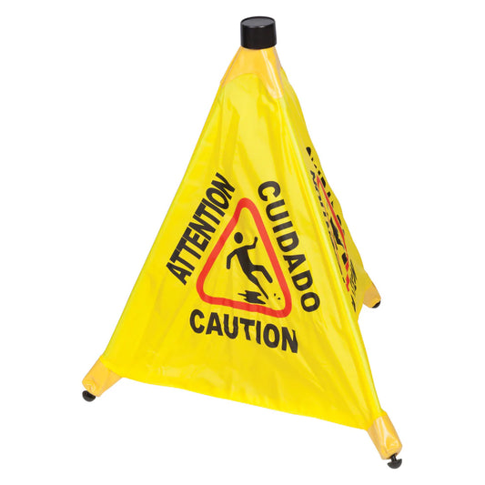 Winco CSF-4, Pop-up Safety Cone Caution Sign, EA