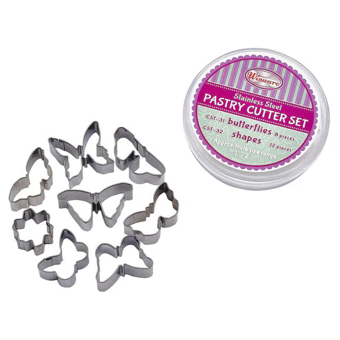 Winco CST-31 to CST-34, 52pc S/S Various Shapes, Cookie Cutter Sets