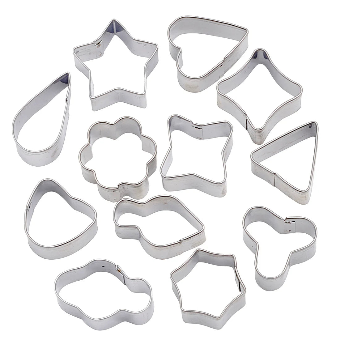 Winco CST-31 to CST-34, 52pc S/S Various Shapes, Cookie Cutter Sets