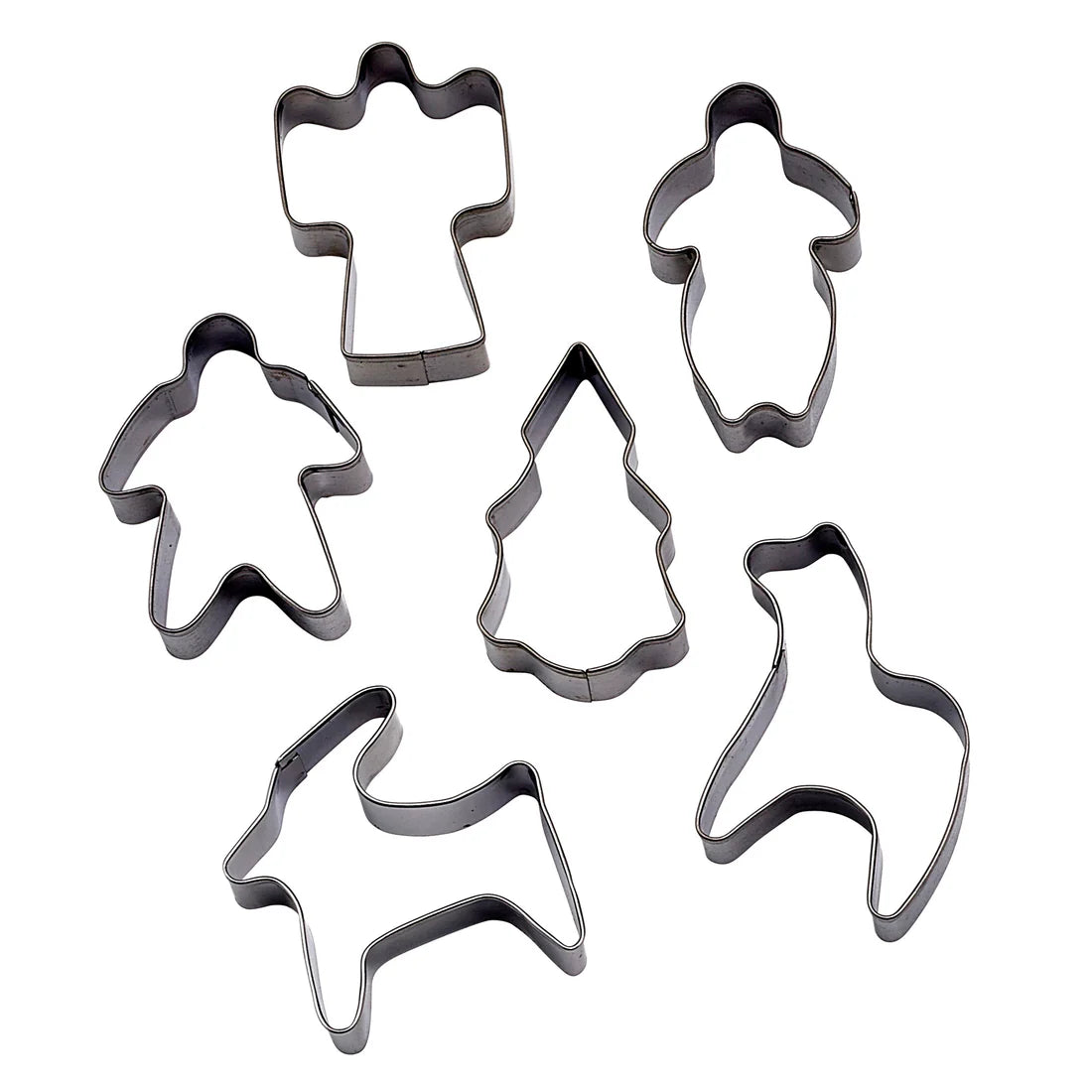 Winco CST-31 to CST-34, 52pc S/S Various Shapes, Cookie Cutter Sets