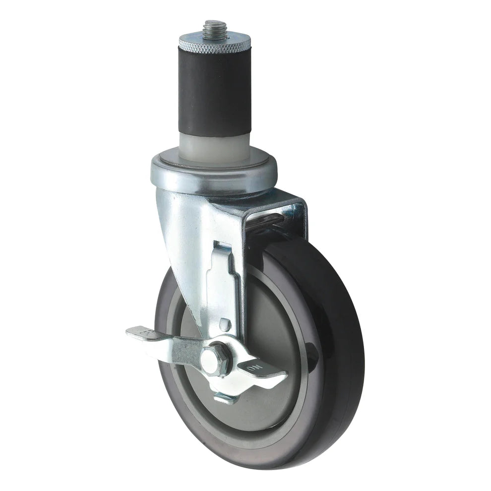 Winco CT-1/1B, 5" 2pcs Casters w/Brake, Fits 1-5/8" & 1-1/2" Tubing