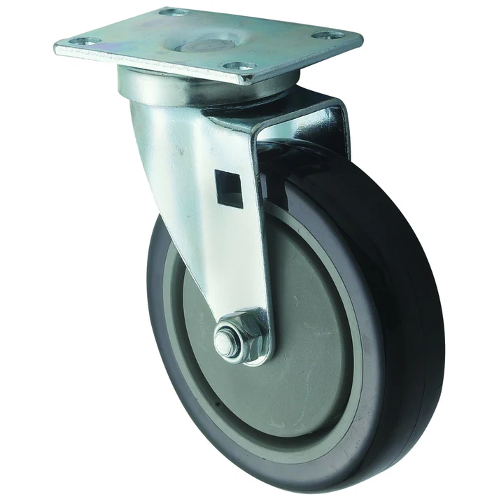 (Without Brake, With Brake) Caster for 2-3/8"x3 5/8" Universal Plate 4/Pack perfect for use in fast-paced foodservice establishments, this caster wheel is grease resistant and non-marring ensuring smooth transportation on any surface. Great for use with most appliances including ranges or walk-in refrigerators.