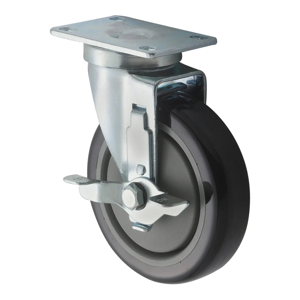 Winco CT-23/23B, 5" Dia Casters w/Brake, 2pcs, Universal Plate
