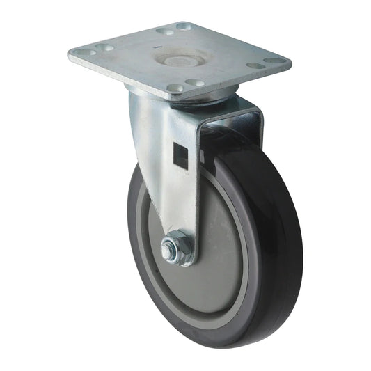 Winco CT-33/33B, 5" Dia 3.5"x3.5" Plate, 2pcs Casters w/Brake