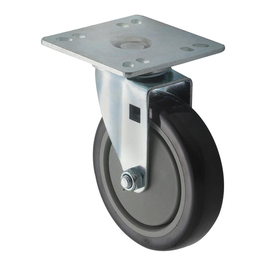 Winco CT-44/44B, 5" Dia 2pcs Caster w/Brake for 4"x4" Plate