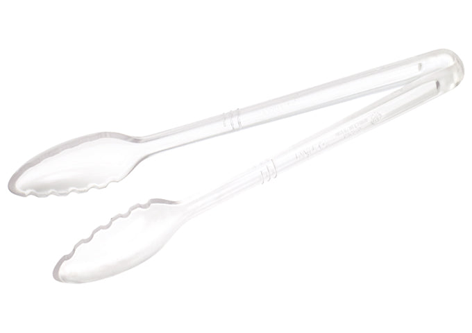 Winco CVST-12C to CVST-9R 12", 6 & 9" Clear/Black/Red PC Curve Serving Tong