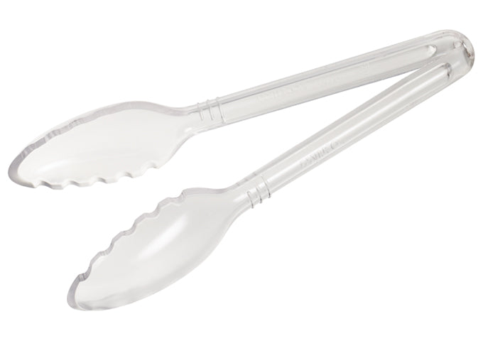 Winco CVST-12C to CVST-9R 12", 6 & 9" Clear/Black/Red PC Curve Serving Tong