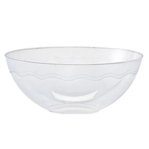 60oz Clear & Gold Plastic Bowl – Durable, elegant serving bowl for parties, weddings, and events. Ideal for salads, pasta, and snacks. Stylish design with gold accents for upscale entertaining.