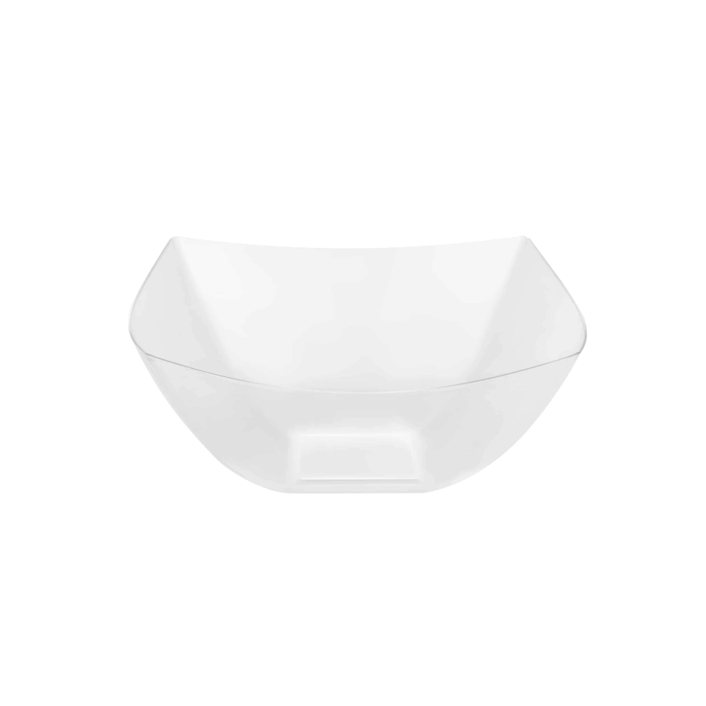 Elegant Fluted Square 18oz Bowl with stylish fluted edges, available in clear and pearl finishes, perfect for serving pasta, salads, soups, and desserts.