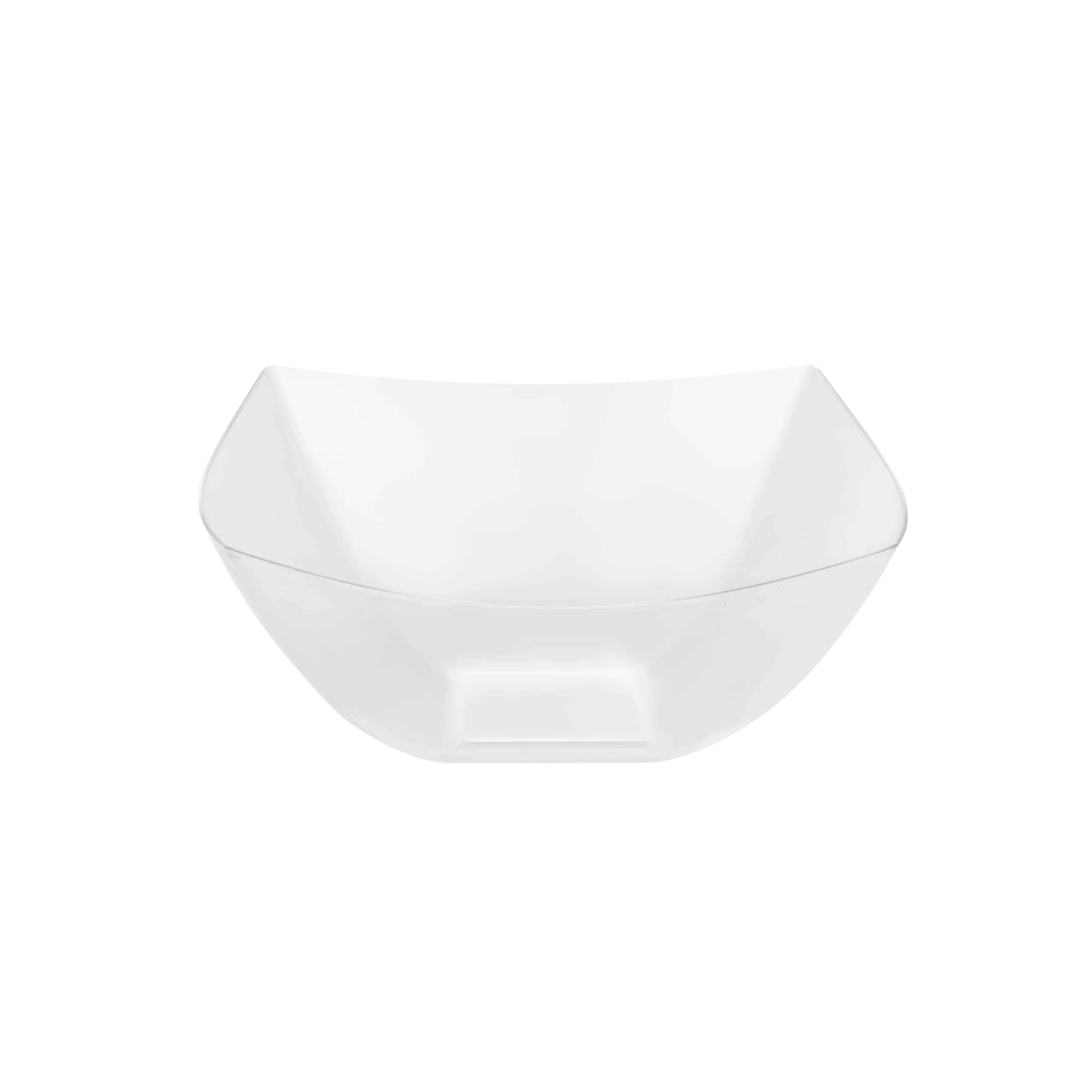 Elegant Fluted Square 18oz Bowl with stylish fluted edges, available in clear and pearl finishes, perfect for serving pasta, salads, soups, and desserts.