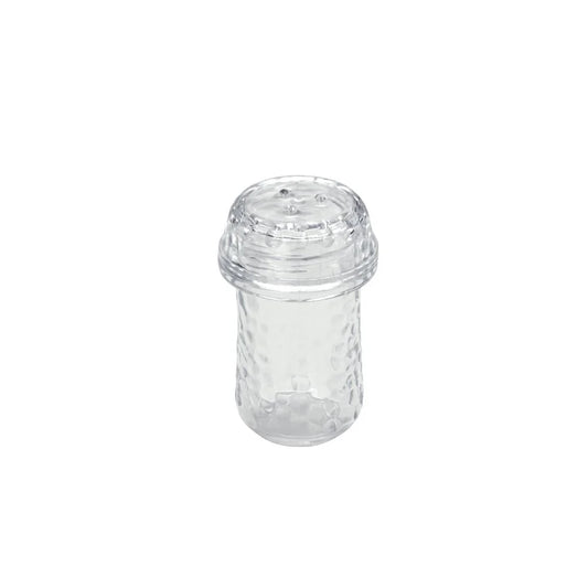 Clear mini salt shakers, lightweight and refillable. Perfect for weddings, parties, and catering. Compact design for easy use in meal kits or table settings.
