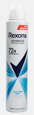 Rexona Antiperspirant Deodorant Spray – Cotton Dry, 200 mL for all-day sweat and odor protection with a fresh cotton scent