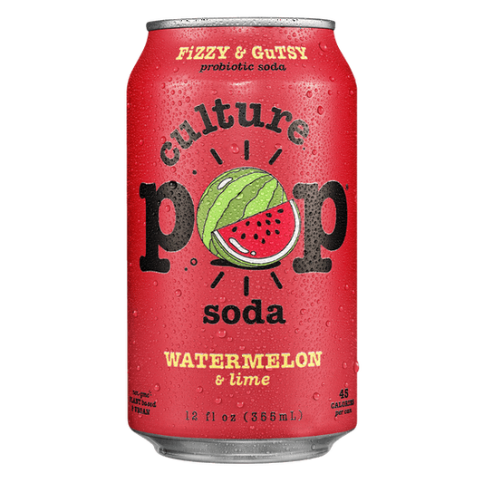 12oz Culture Pop Watermelon & Lime Fizzy & Gutsy Probiotic Soda Drink