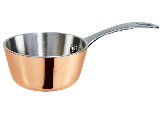 Winco DCSC-3C & 3S 5oz 3" Copper Plated/SS Mini Saucier