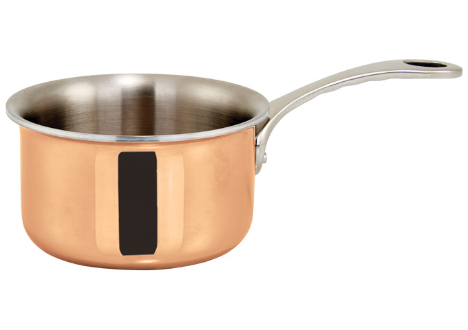 Winco DCSP-3C/3S 11oz 3.5" Copper Plated/SS Sauce Pan